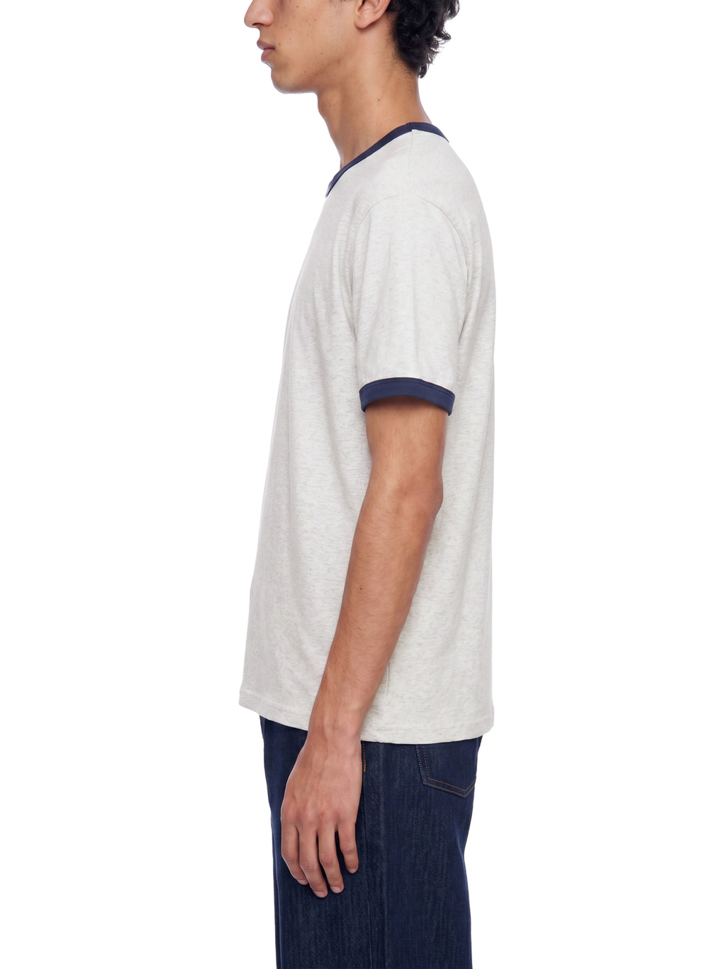 Maison Trixy Contrast Edge Ribbed Crewneck T-Shirt