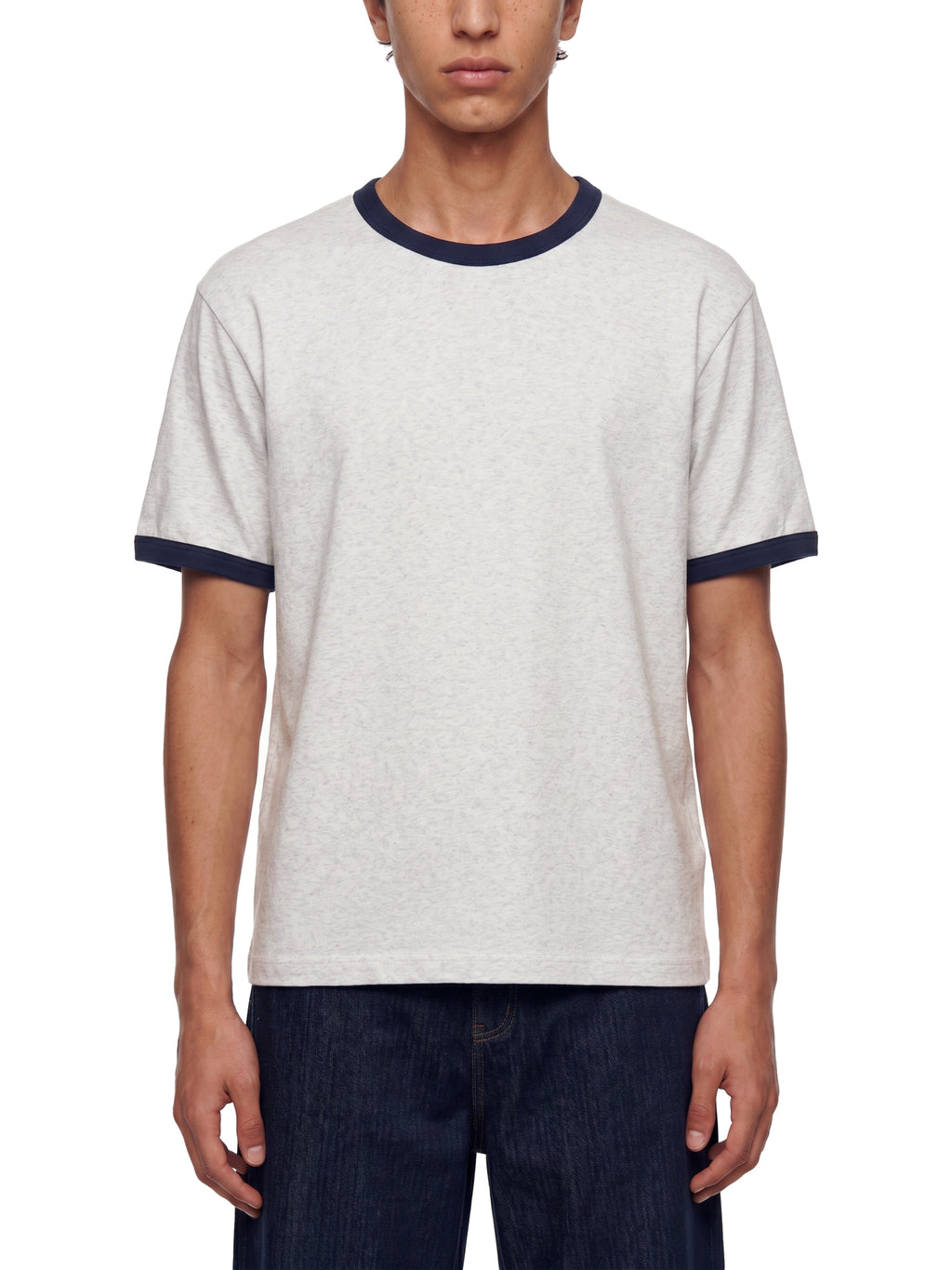 Maison Trixy Contrast Edge Ribbed Crewneck T-Shirt