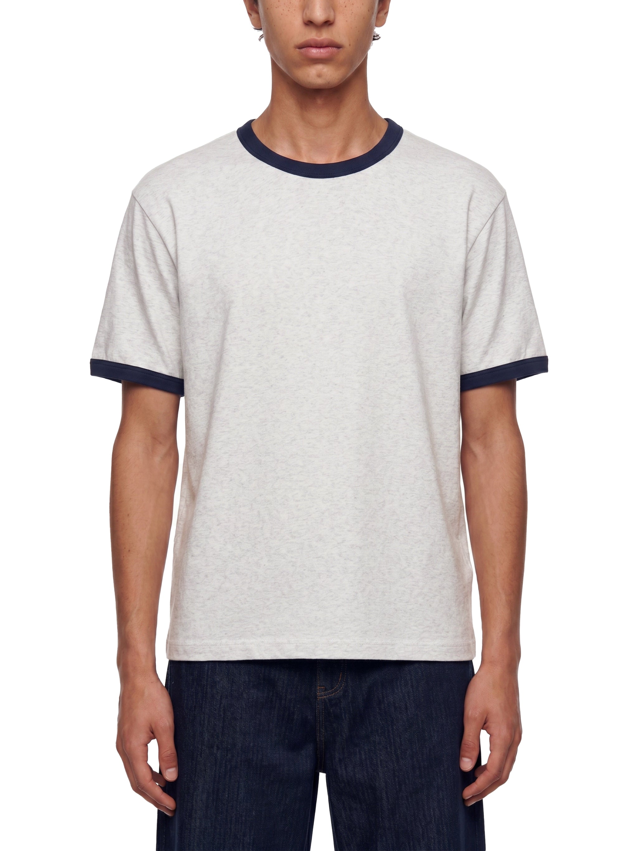 Maison Trixy Contrast Edge Ribbed Crewneck T-Shirt