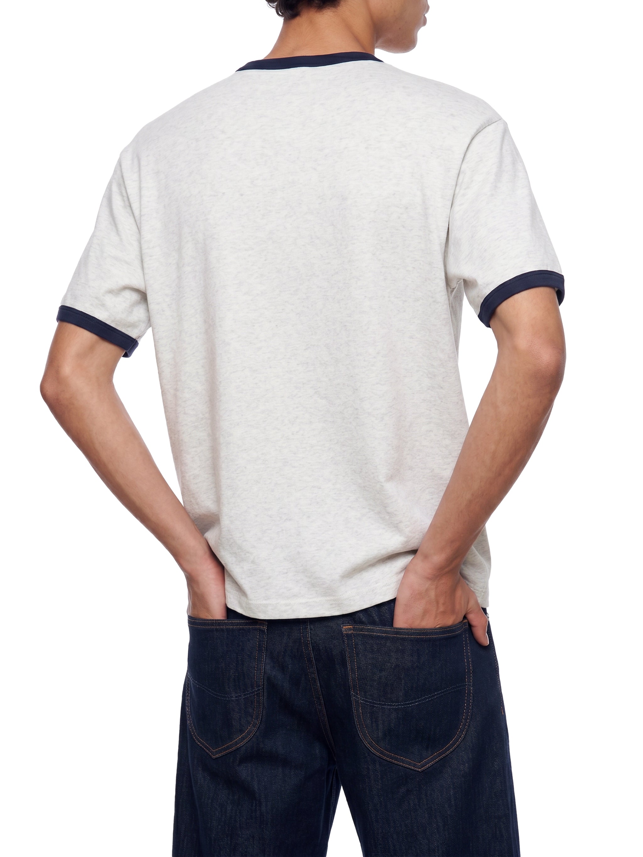 Maison Trixy Contrast Edge Ribbed Crewneck T-Shirt