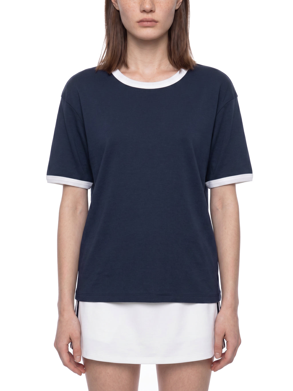 Maison Trixy Contrast Edge Ribbed Crewneck T-Shirt
