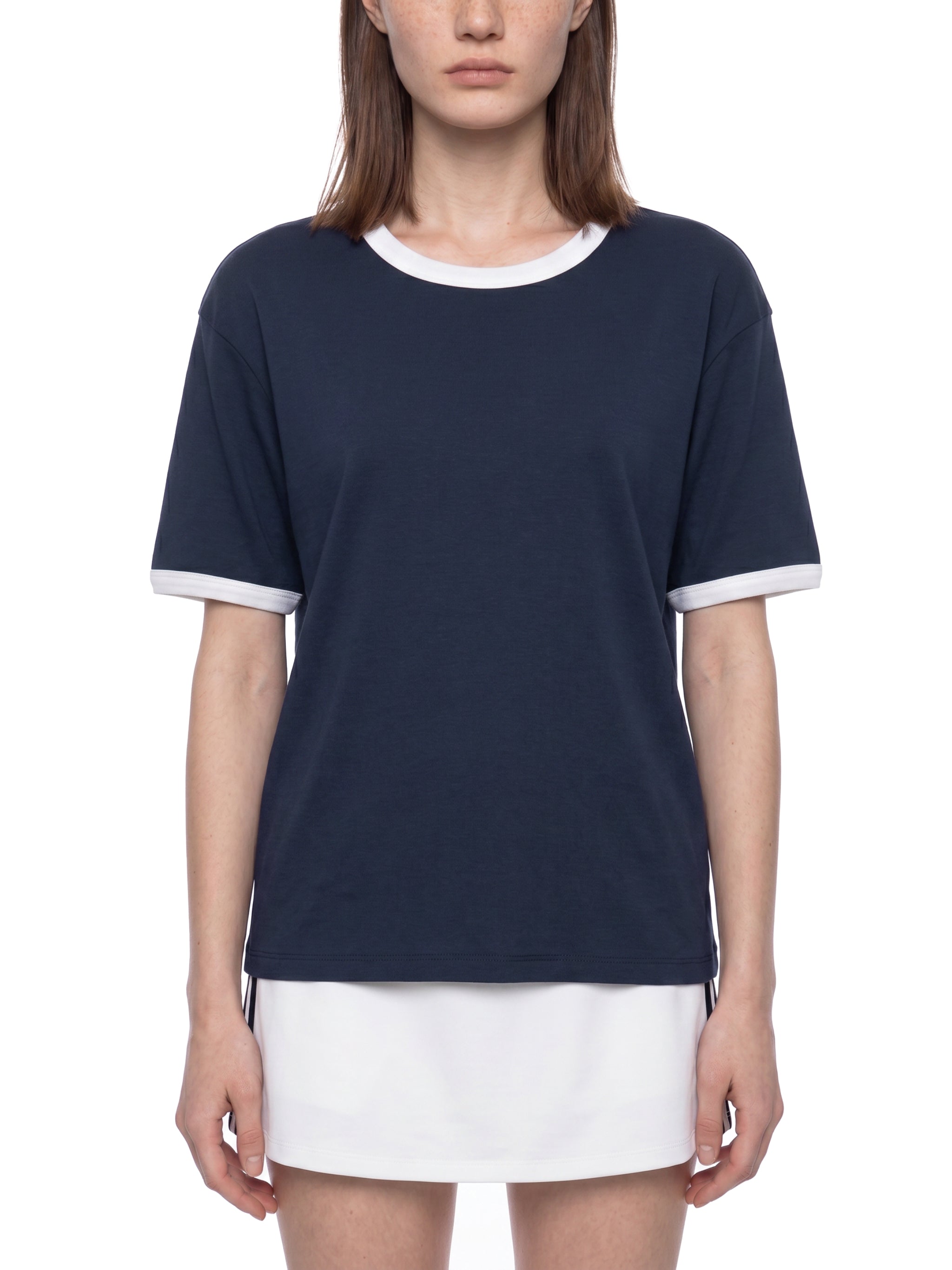 Maison Trixy Contrast Edge Ribbed Crewneck T-Shirt