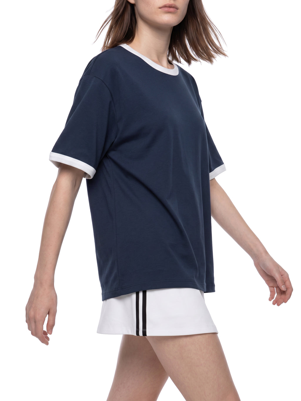 Maison Trixy Contrast Edge Ribbed Crewneck T-Shirt