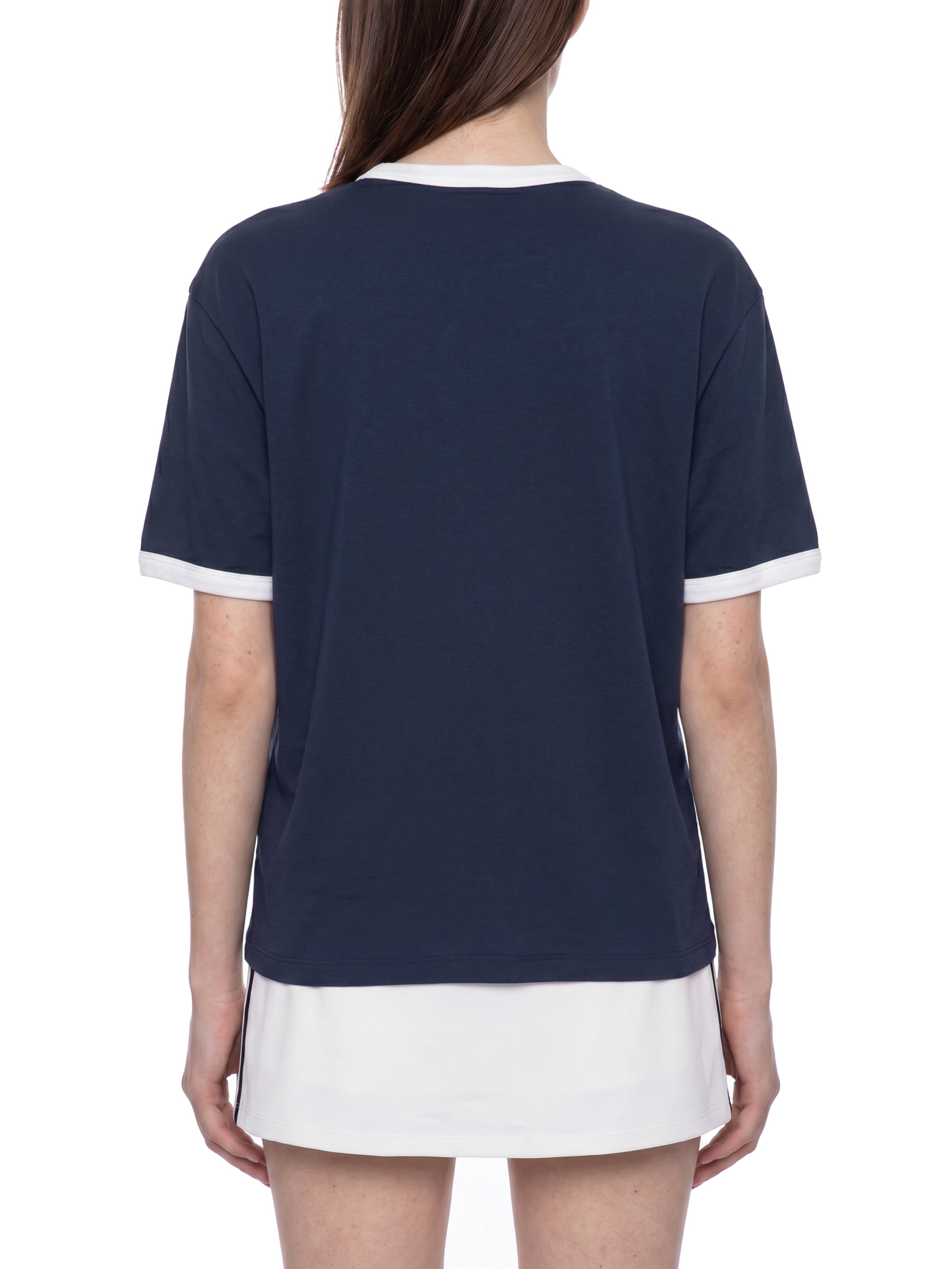 Maison Trixy Contrast Edge Ribbed Crewneck T-Shirt