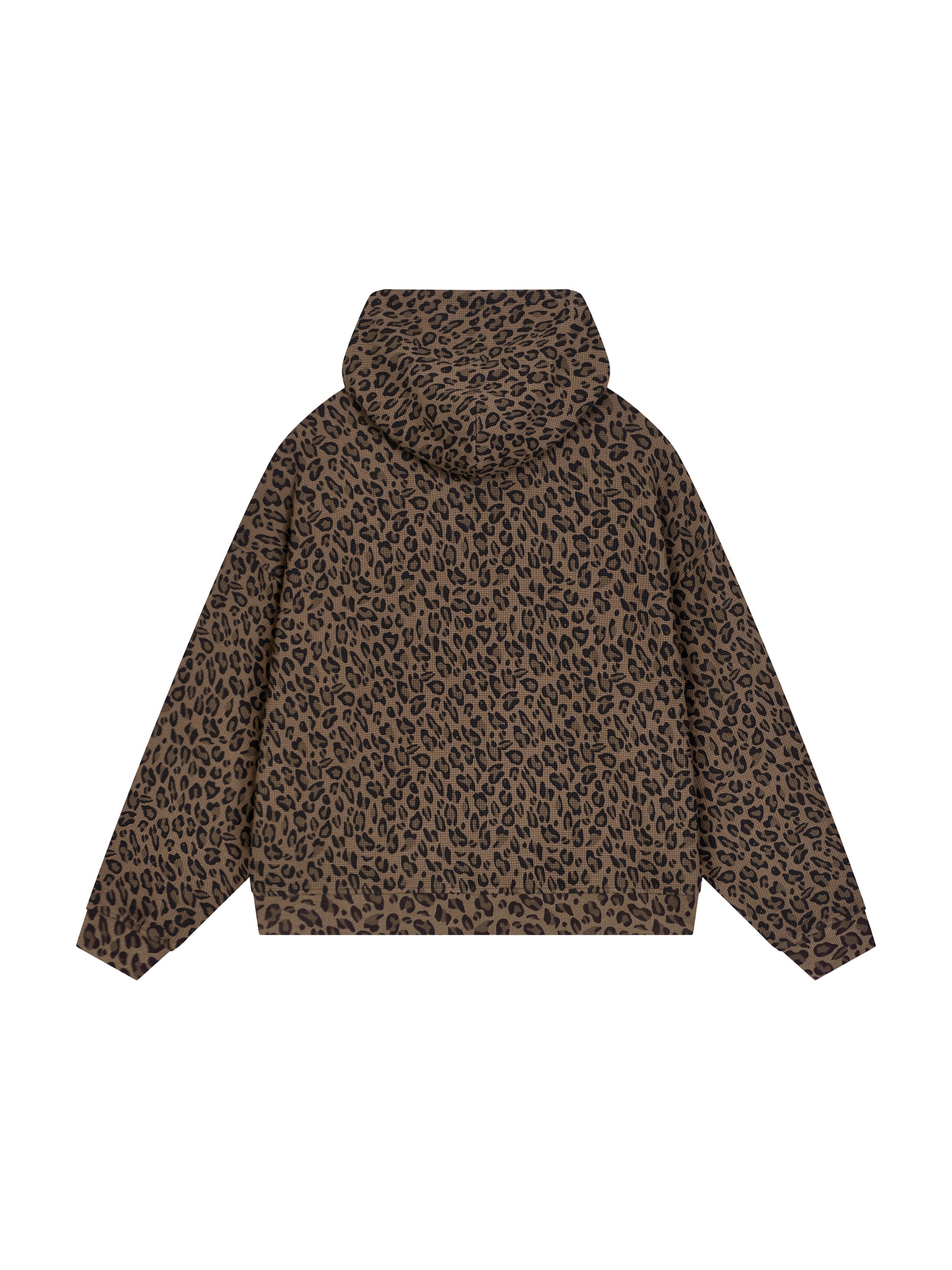 Trixy Corp New logo  Leopard Print Waffle Full Zip Hoodie