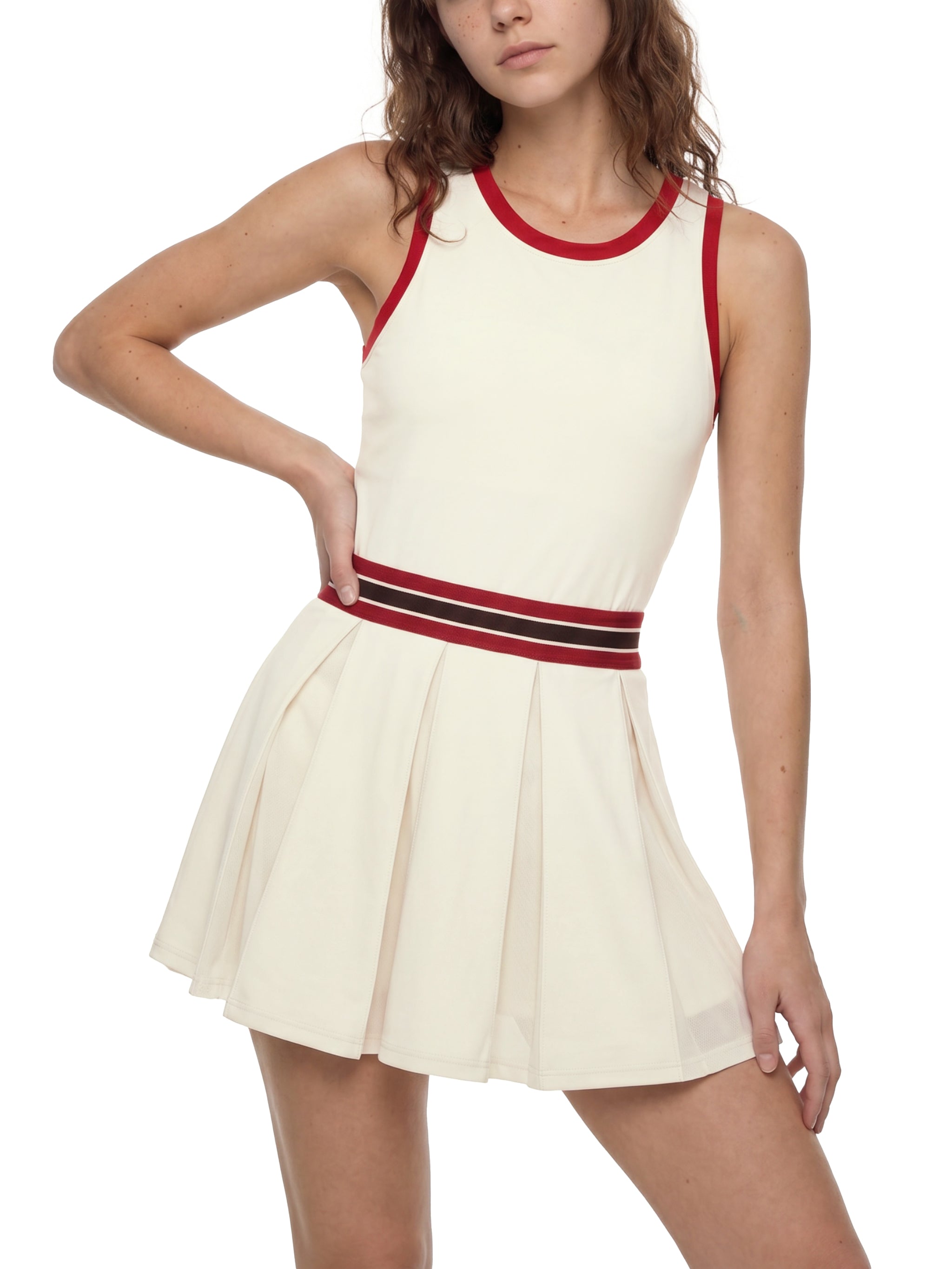 Maison Trixy Women's Color Block A-Line Sleeveless Dress