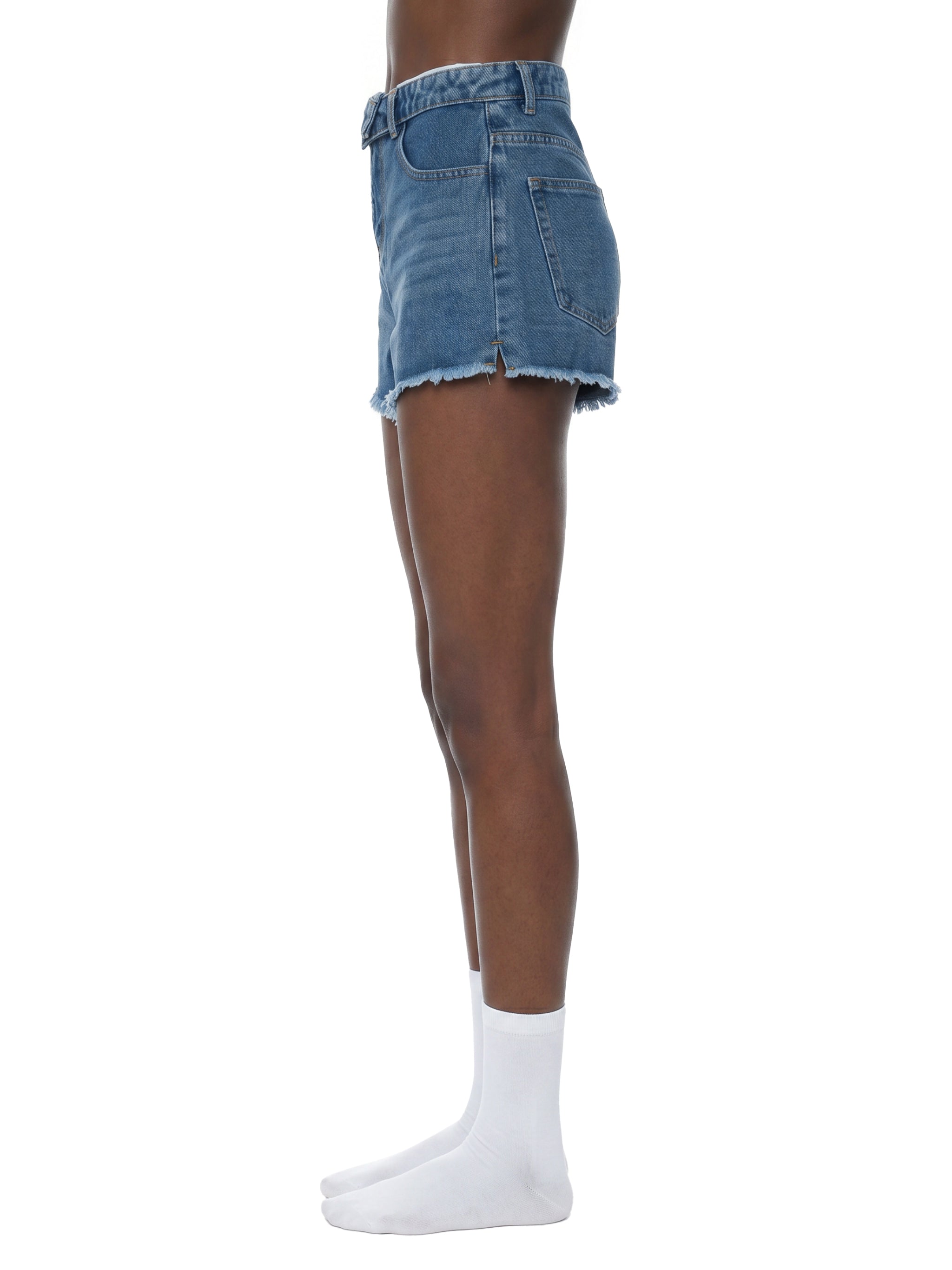 Maison Trixy Women’s Vintage Wash High Rise Denim Shorts