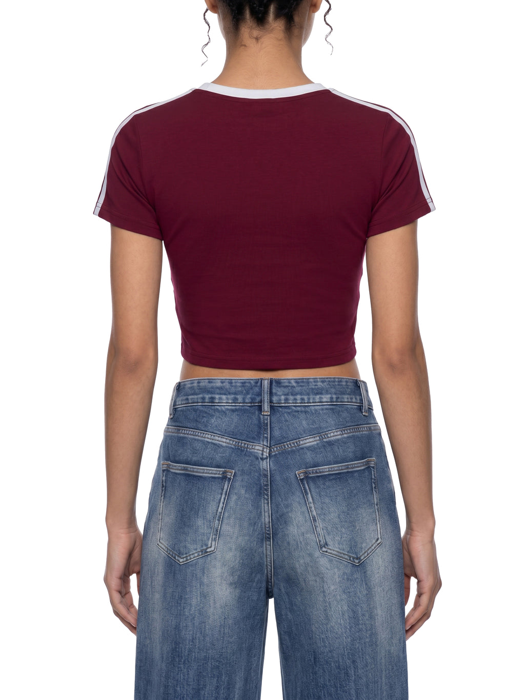 Maison Trixy Women’s Slim Fit Color Block T-Shirt