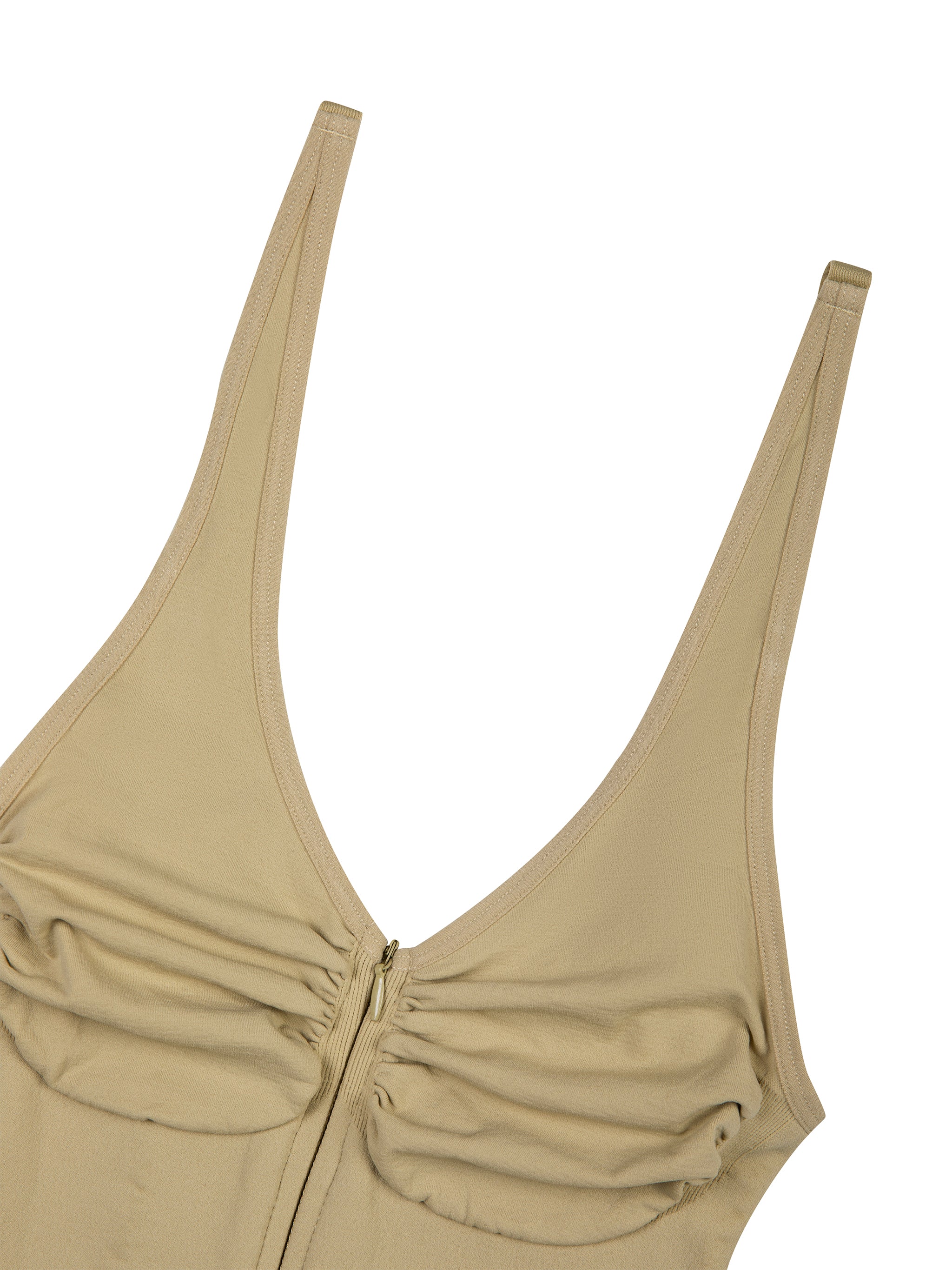 Maison Trixy Women’s Full-Zip Ruched Bodysuit