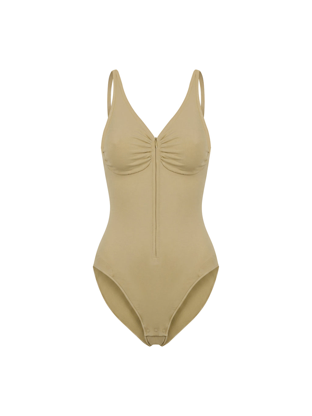 Maison Trixy Women’s Full-Zip Ruched Bodysuit