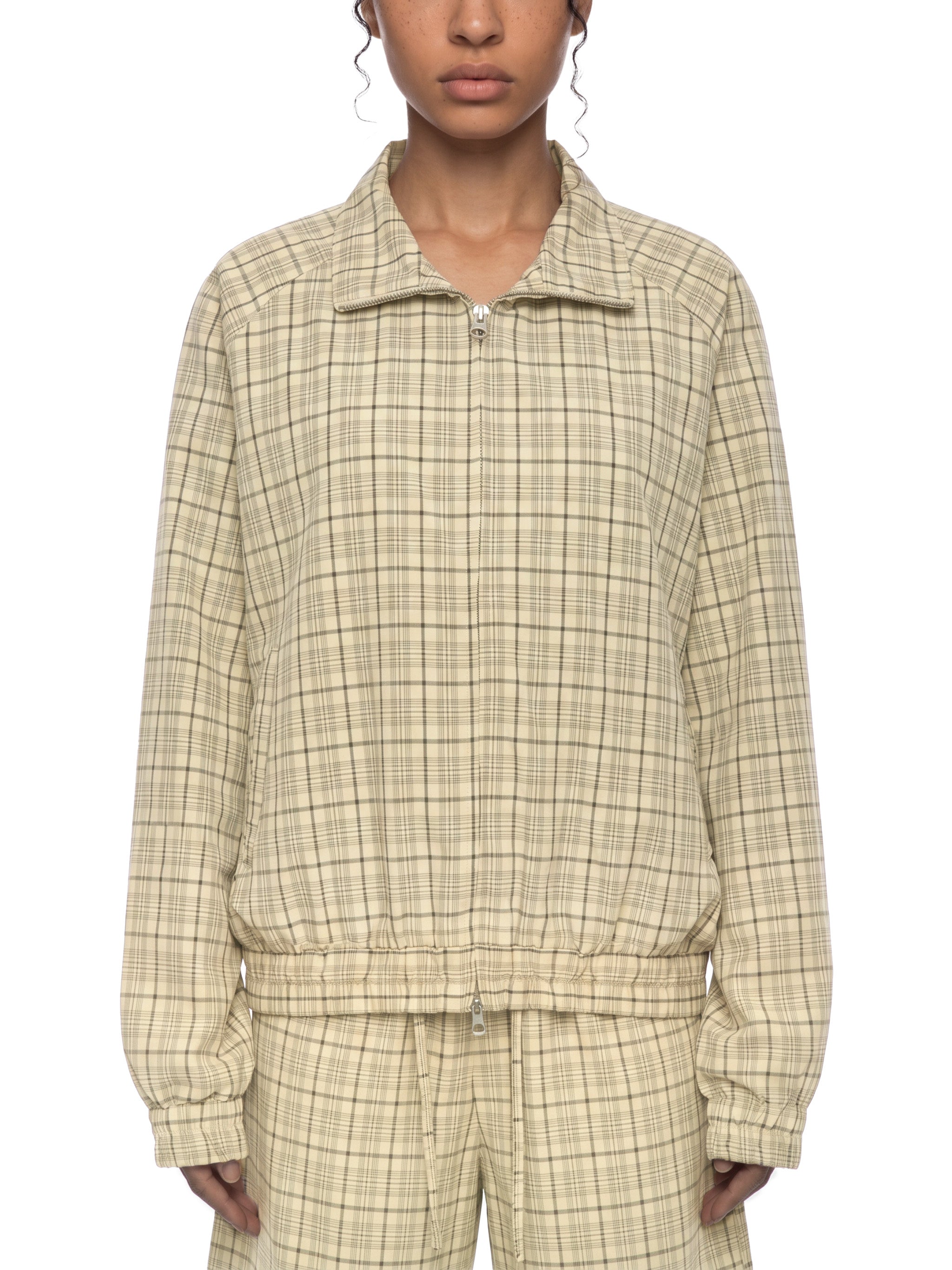 Maison Trixy Unisex Plaid Full-Zip Track Jacket