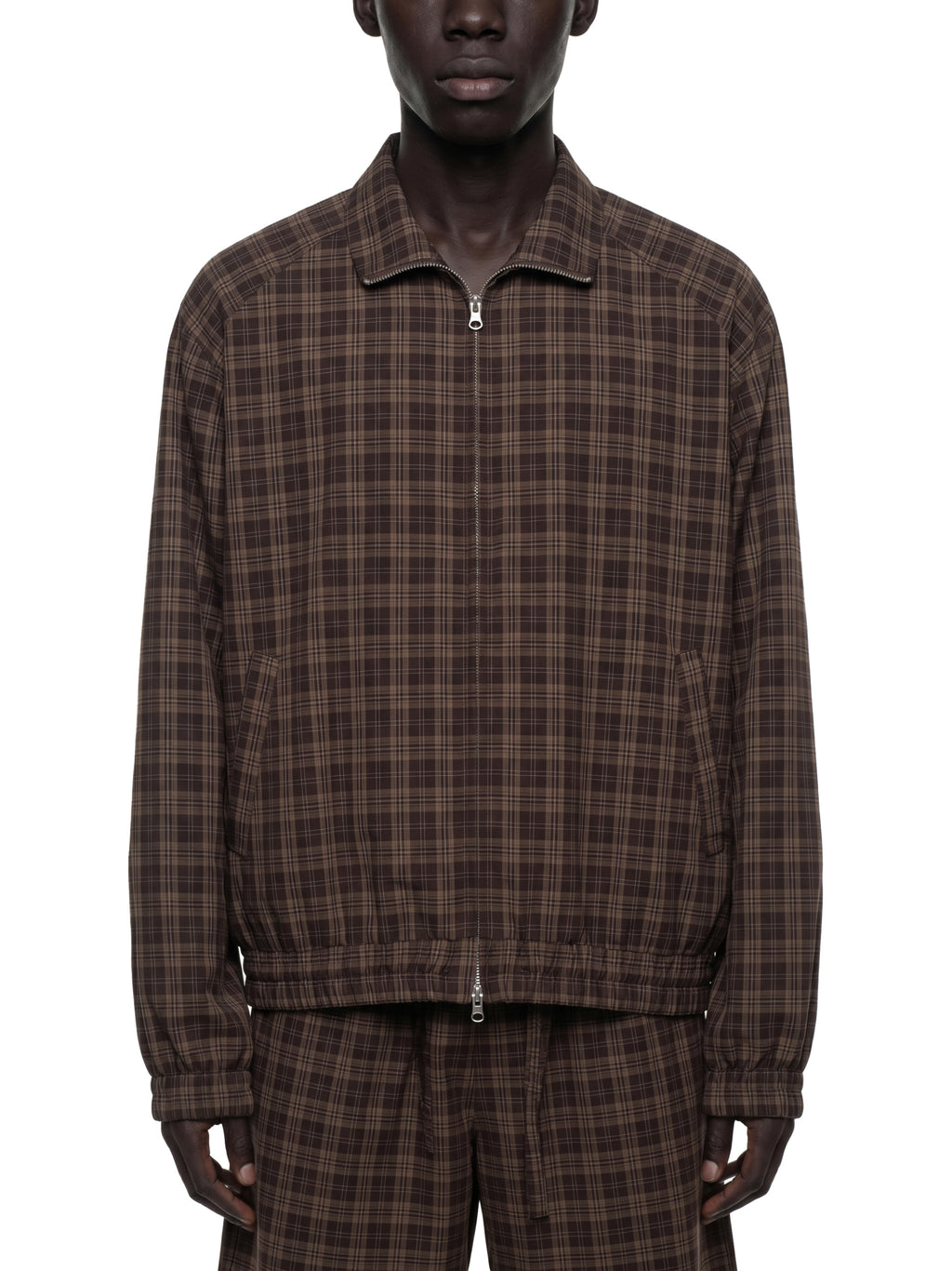 Maison Trixy Unisex Plaid Full-Zip Track Jacket
