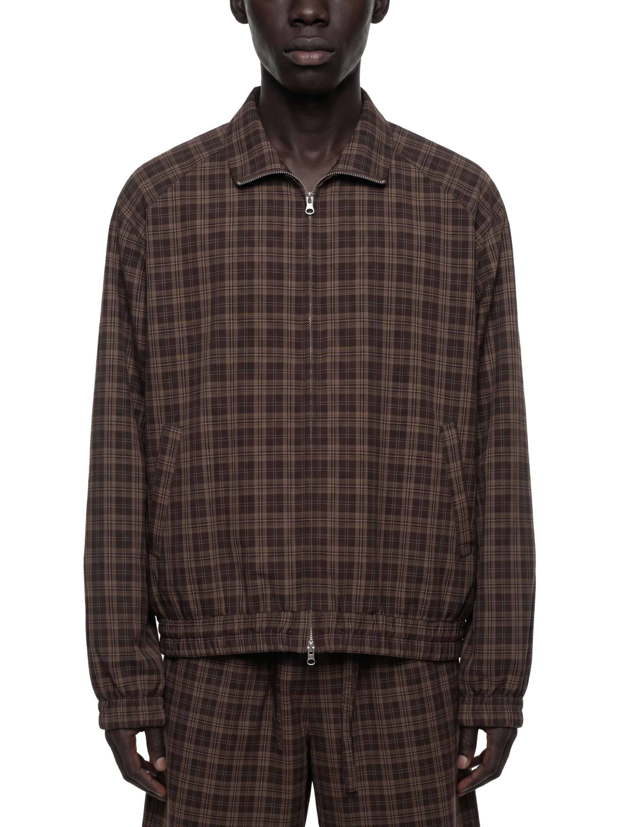 Maison Trixy Unisex Plaid Full-Zip Track Jacket