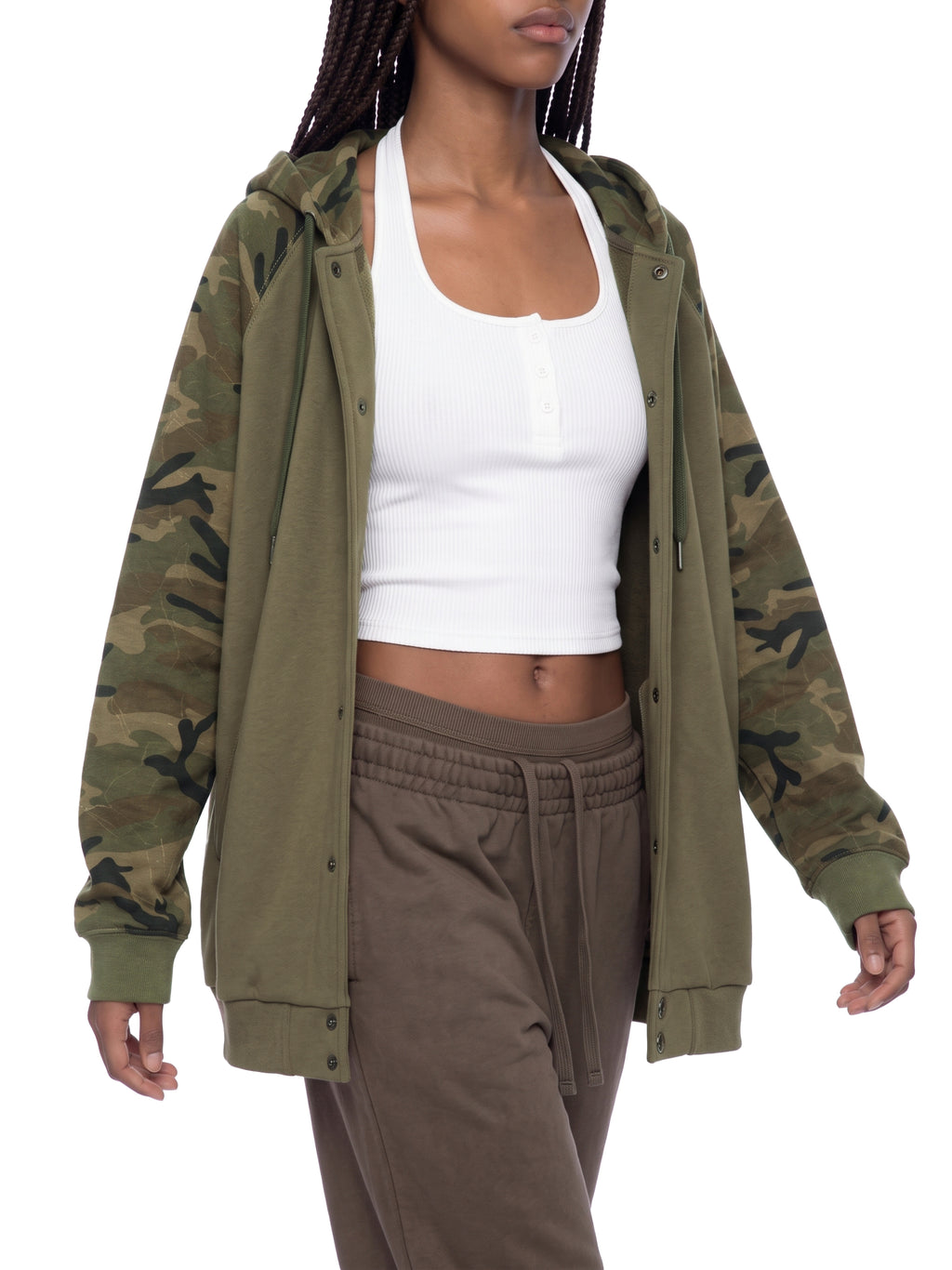 Trixy Corp New logo Camo-Splice Raglan Zip Hoodie
