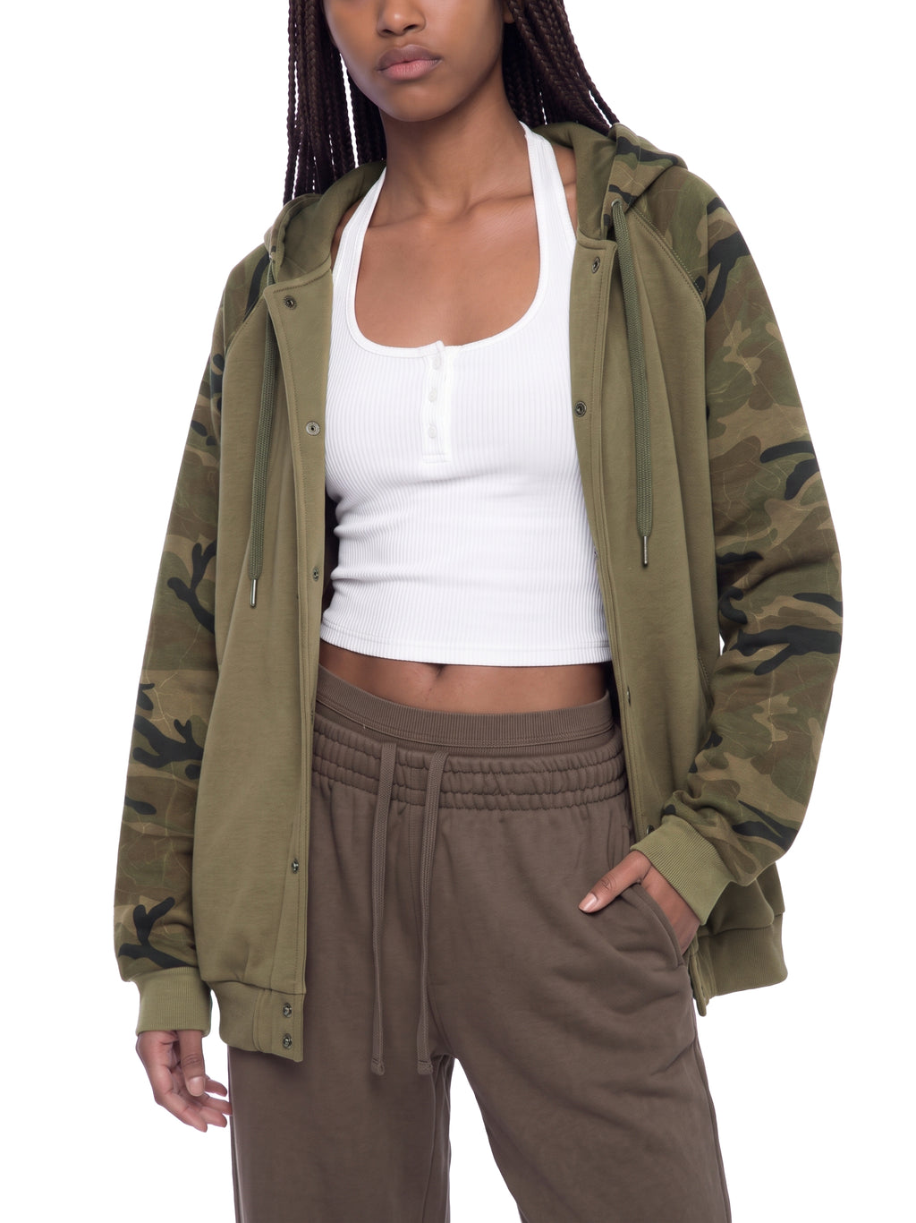 Trixy Corp New logo Camo-Splice Raglan Zip Hoodie