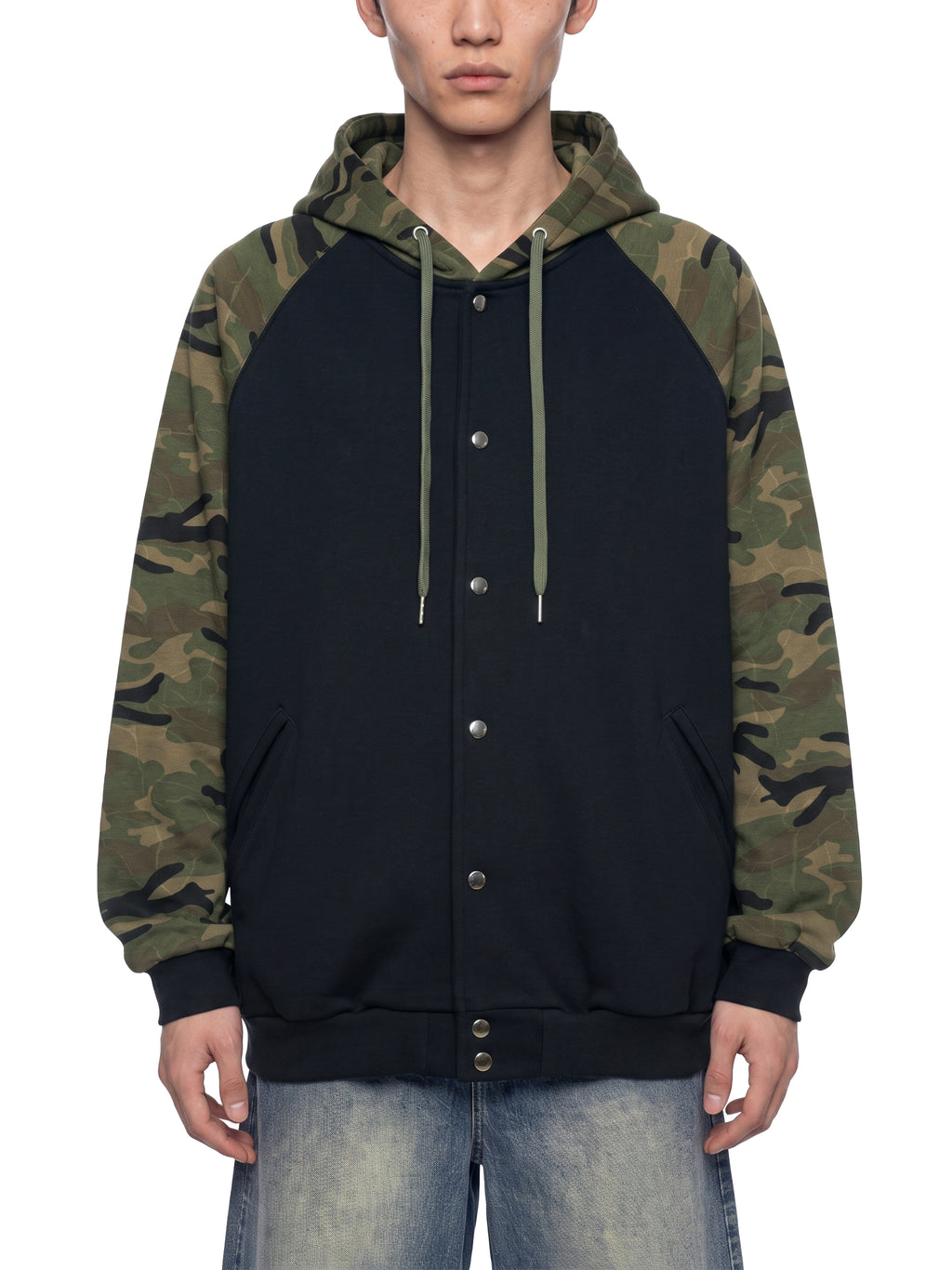 Trixy Corp New logo Camo-Splice Raglan Zip Hoodie
