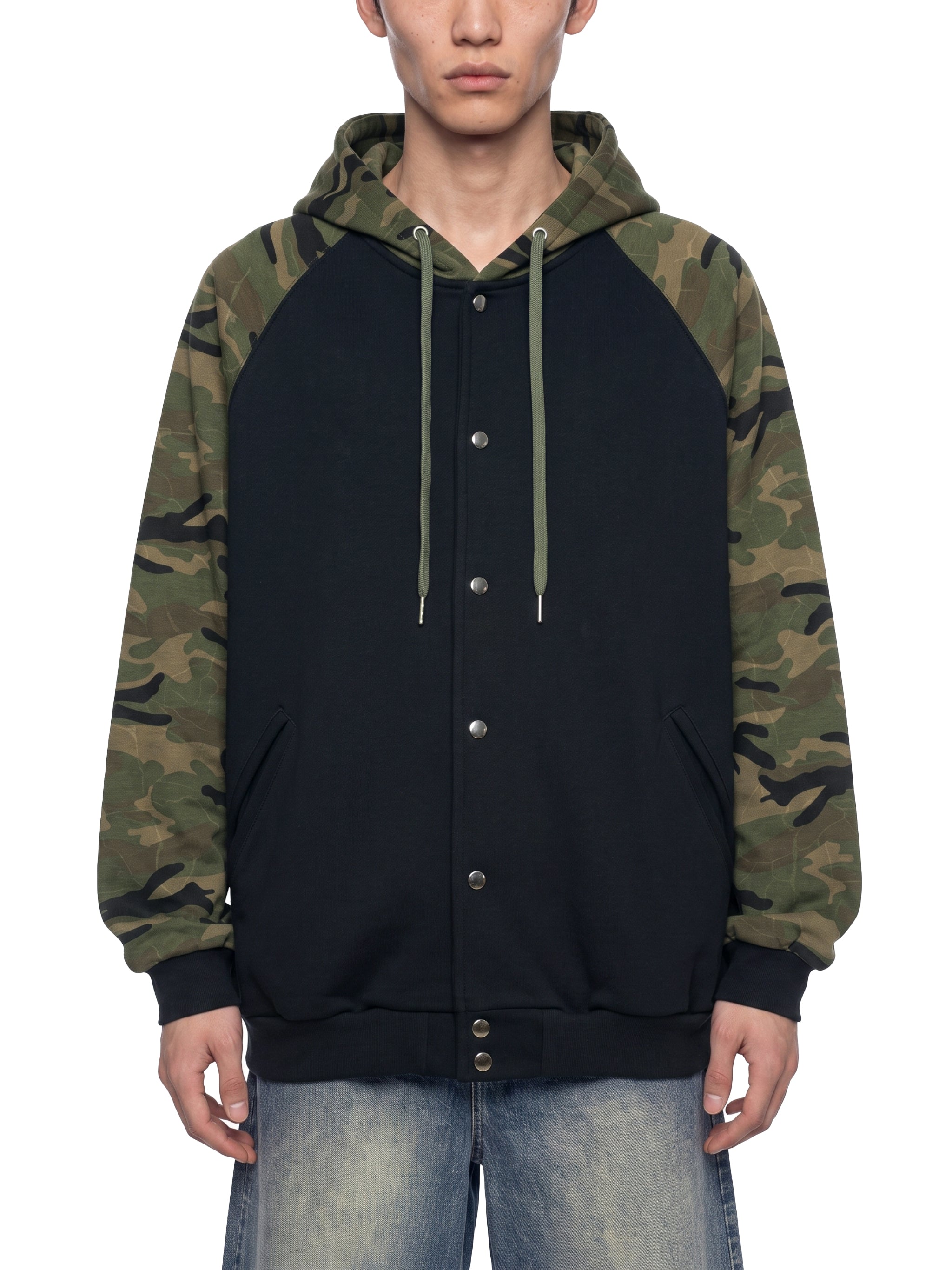Trixy Corp New logo Camo-Splice Raglan Zip Hoodie