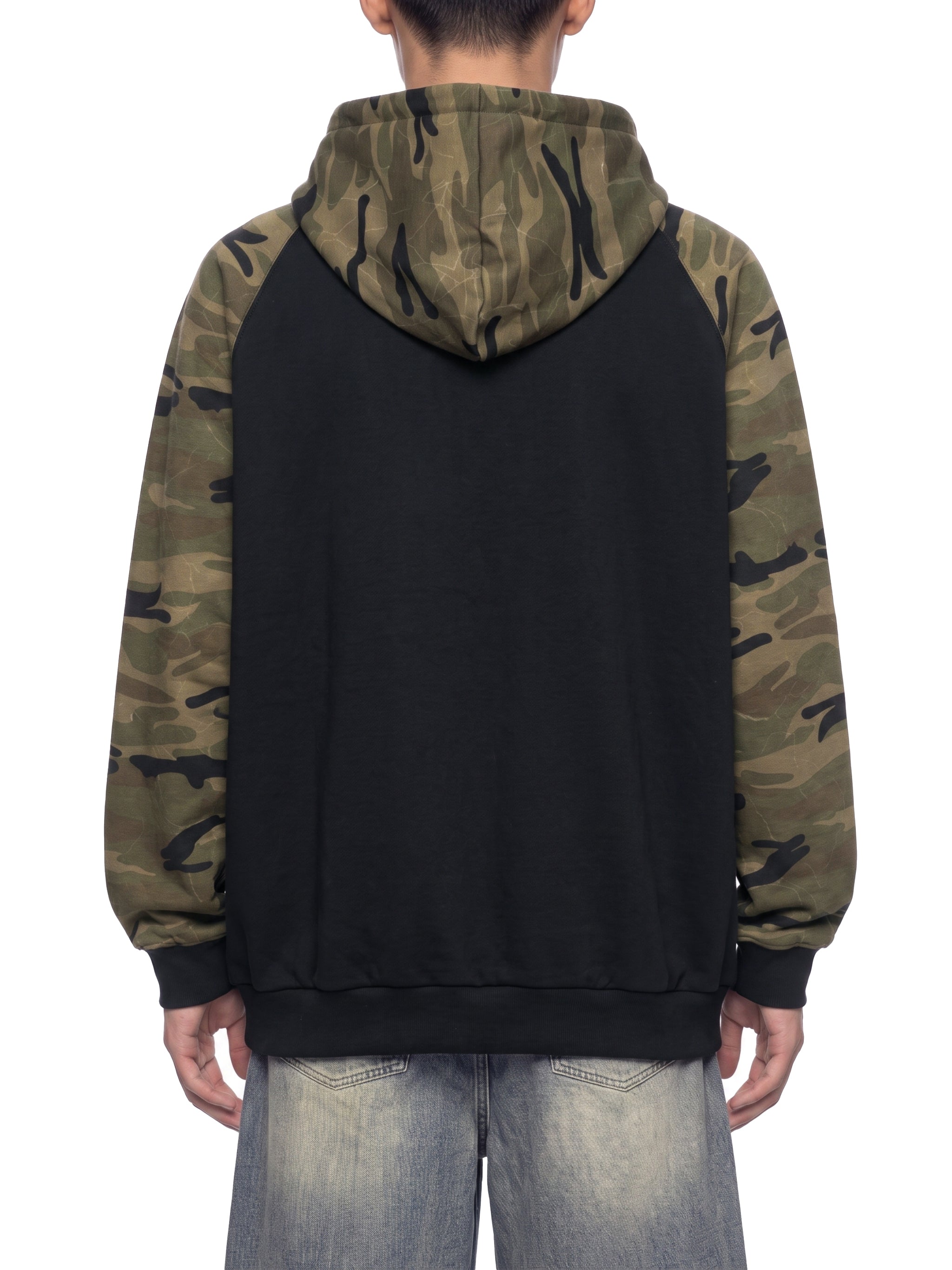 Trixy Corp New logo Camo-Splice Raglan Zip Hoodie