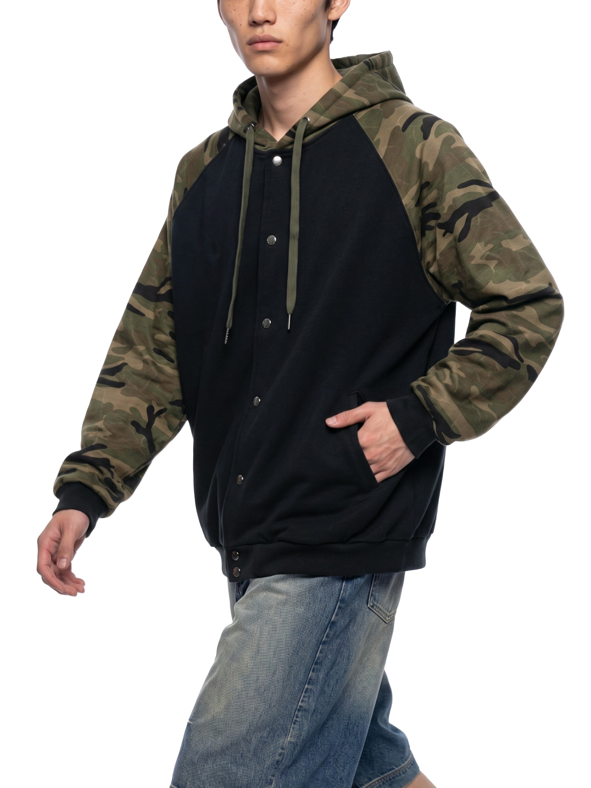 Trixy Corp New logo Camo-Splice Raglan Zip Hoodie